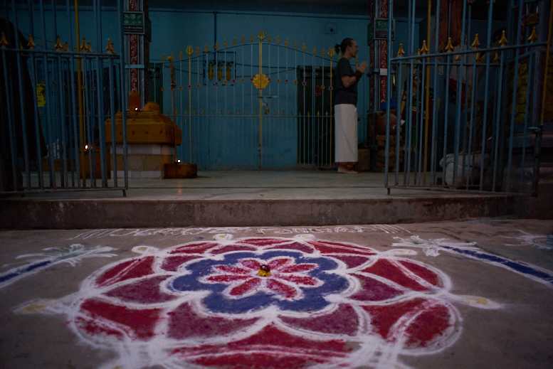 Kolam outside a temple
